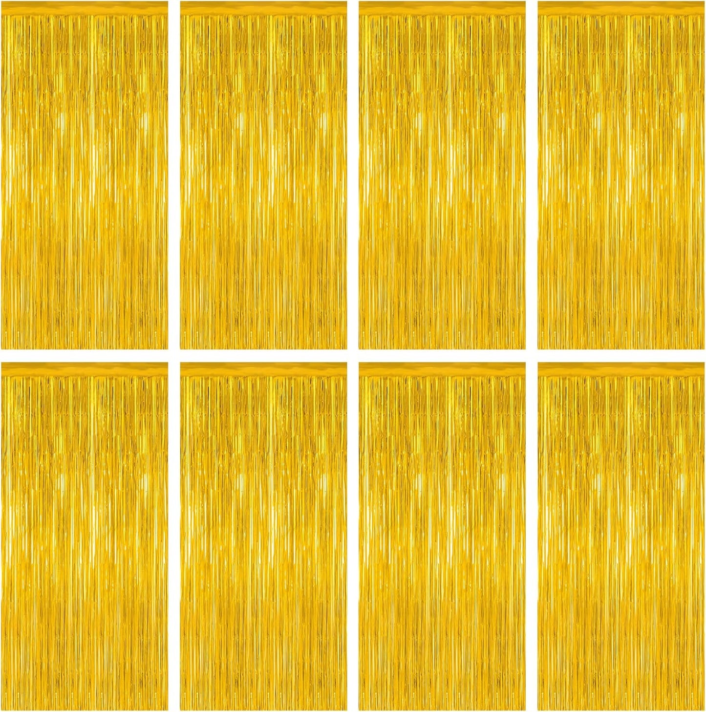 8 Pack 2025 Graduation Party Decorations, 3.28 FT x 7.05 FT Gold Backdrop, Metallic Graduation Photo Backdrop Grad Foil Curtains Party Streamer, Class of 2025 Decorations Grad Decor