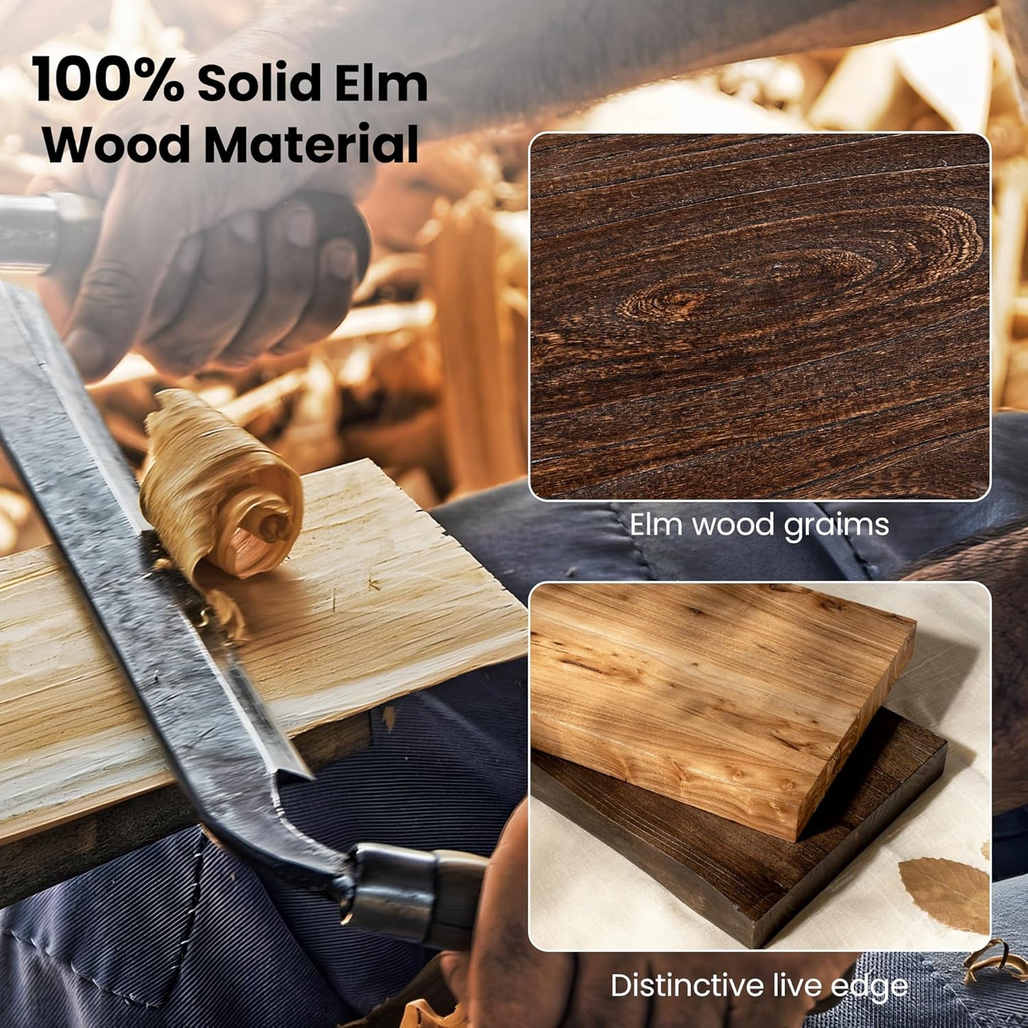 Fun Memories Floating Shelves for Wall, 36"x9.3" Rustic Solid Elm Wood Shelves, Heavy-Duty Wall Mounted Shelves with Invisible Brackets, Set of 2 for Living Room, Bedroom, Kitchen, Walnut Finish