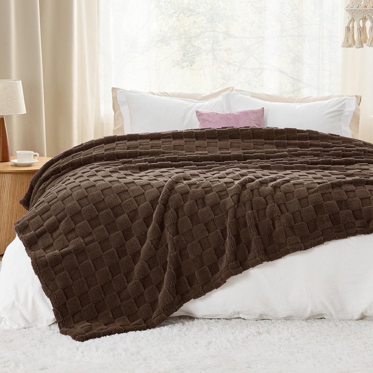 Bedsure GentleSoft King Size Blanket for Bed - Super Soft Cozy Blankets for Women Men Girls, Large Fuzzy Fleece Throw for Bedroom Decor, Dark Brown,108x90 Inches