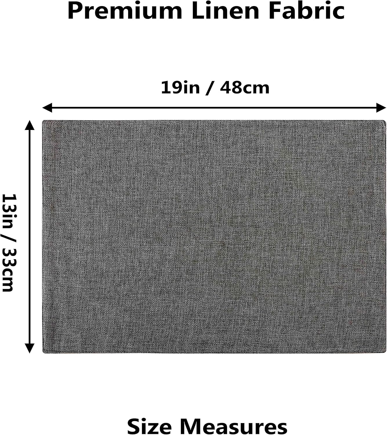 Home Brilliant Table Place Mats Fabric Cloth Placemats Set of 8 Heat Resistant Dining Linen Place Mats Kitchen, Dark Grey