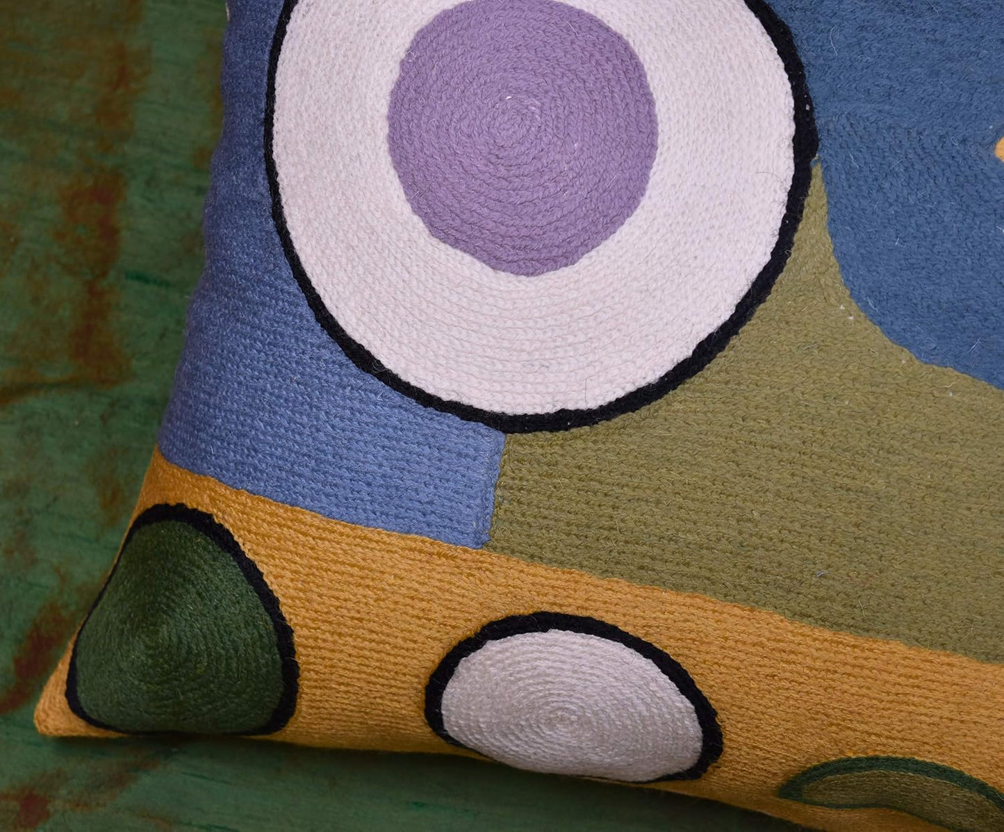 Lumbar Kandinsky Abstract Pillow Cover - Soul Modern Chair Pillowcase Abstract Couch Cushion Contemporary Pillowsham Farmhouse Sofa Handmade Wool Size 14x20