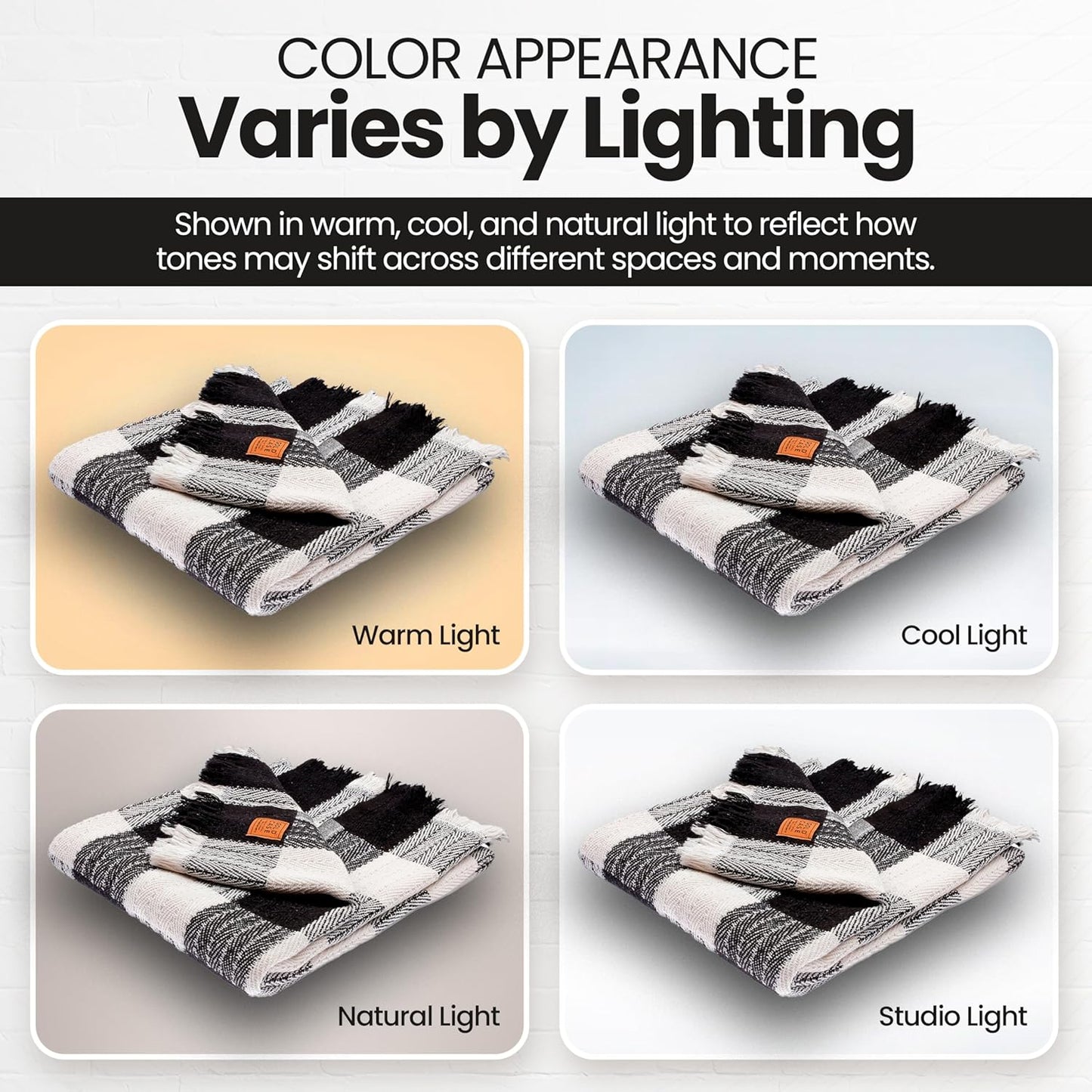 Gold Case Throw Blanket for Couch – 100% Recycled Turkish Cotton Blankets & Throws – Elegant Decorative Throw Blankets for Living Room Sofa – Woven Throws for Couch – Black – 60x80