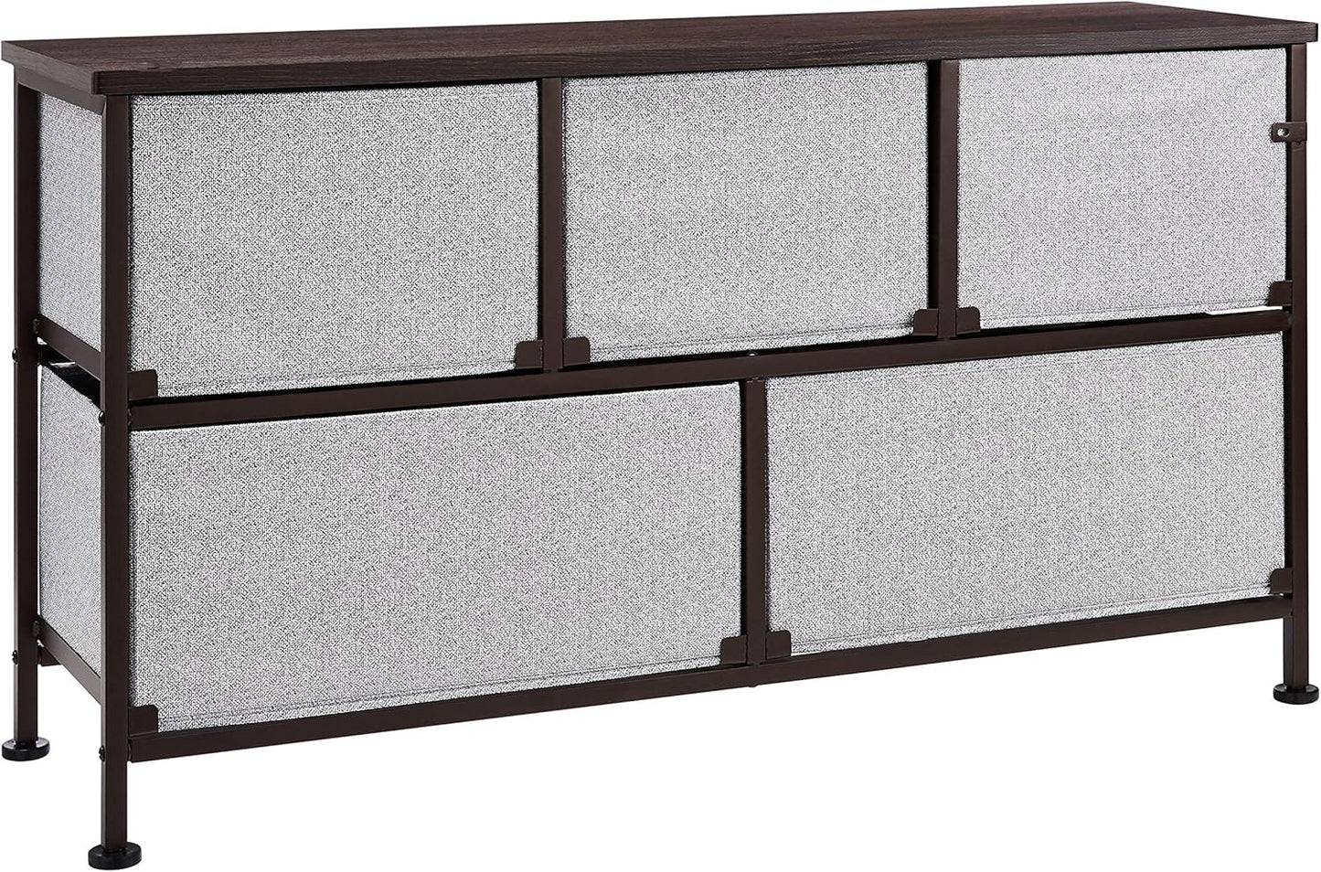 Amazon Basics Extra Wide Fabric 5-Drawer Storage Organizer Unit for Closet, Bronze